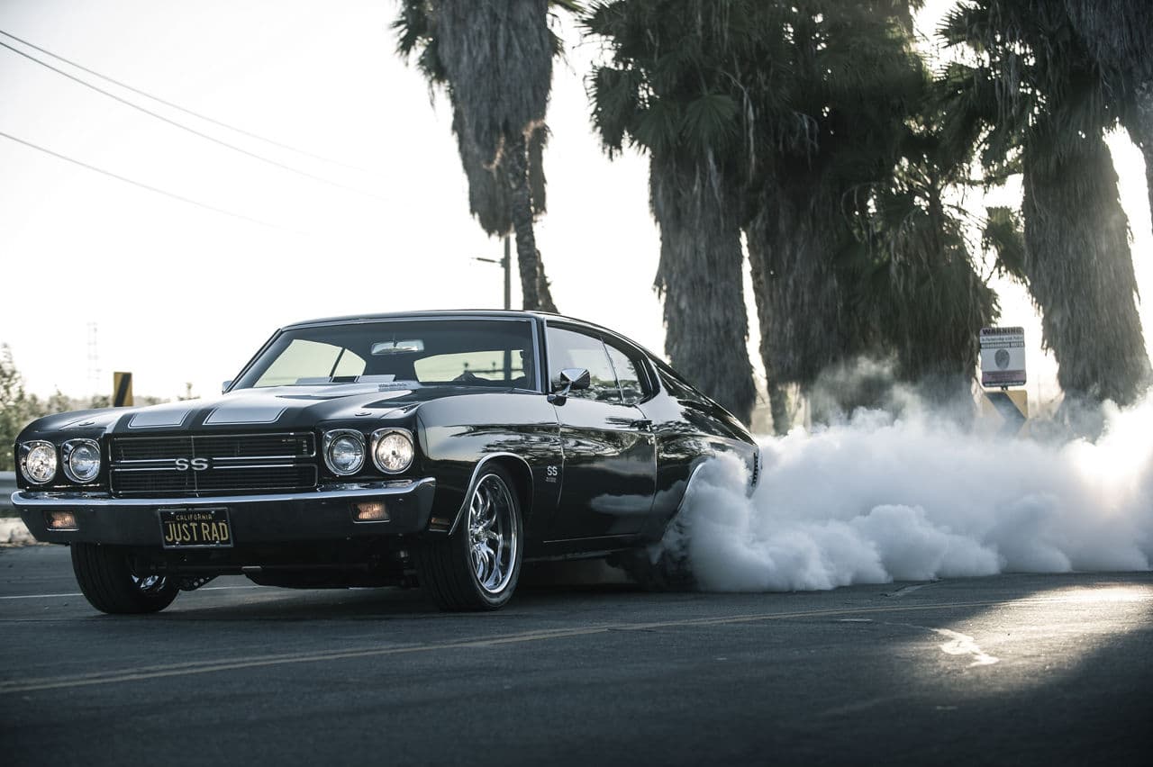 Detail view of 1970 Chevrolet Chevelle with wheels