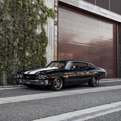 Rear view of 1970 Chevrolet Chevelle with wheels