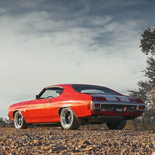 Detail view of 1970 Chevrolet Chevelle with wheels