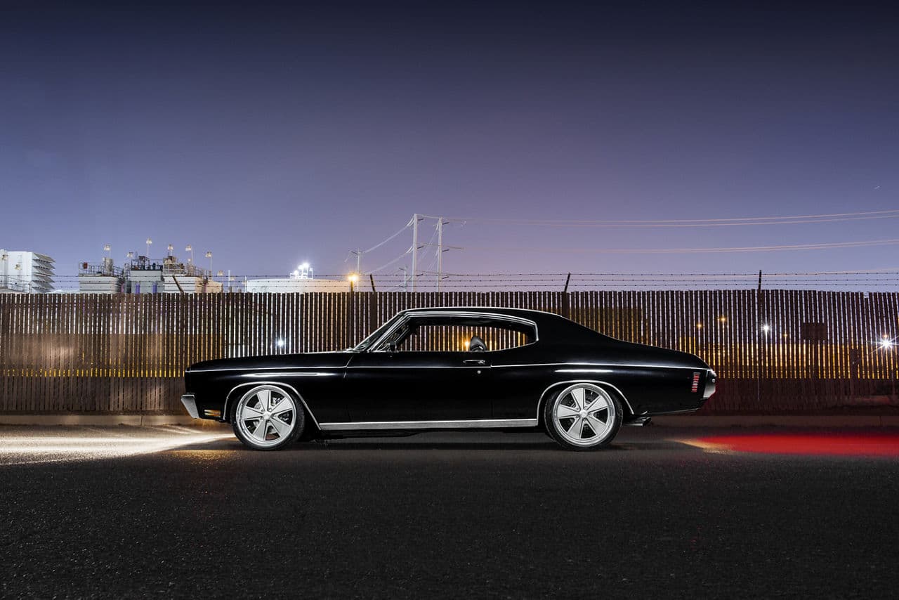 Side profile of 1970 Chevrolet Chevelle with wheels