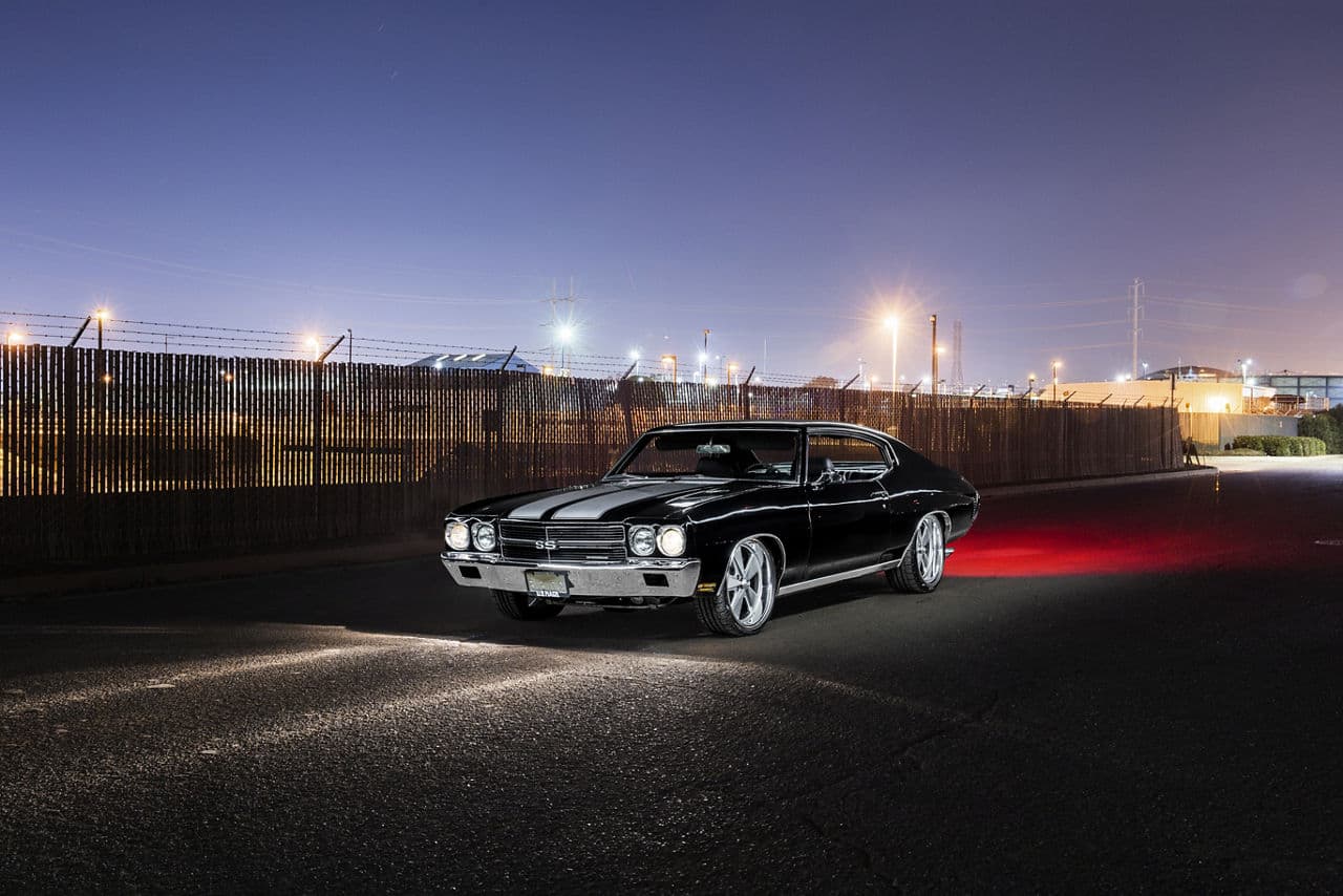 Rear view of 1970 Chevrolet Chevelle with wheels