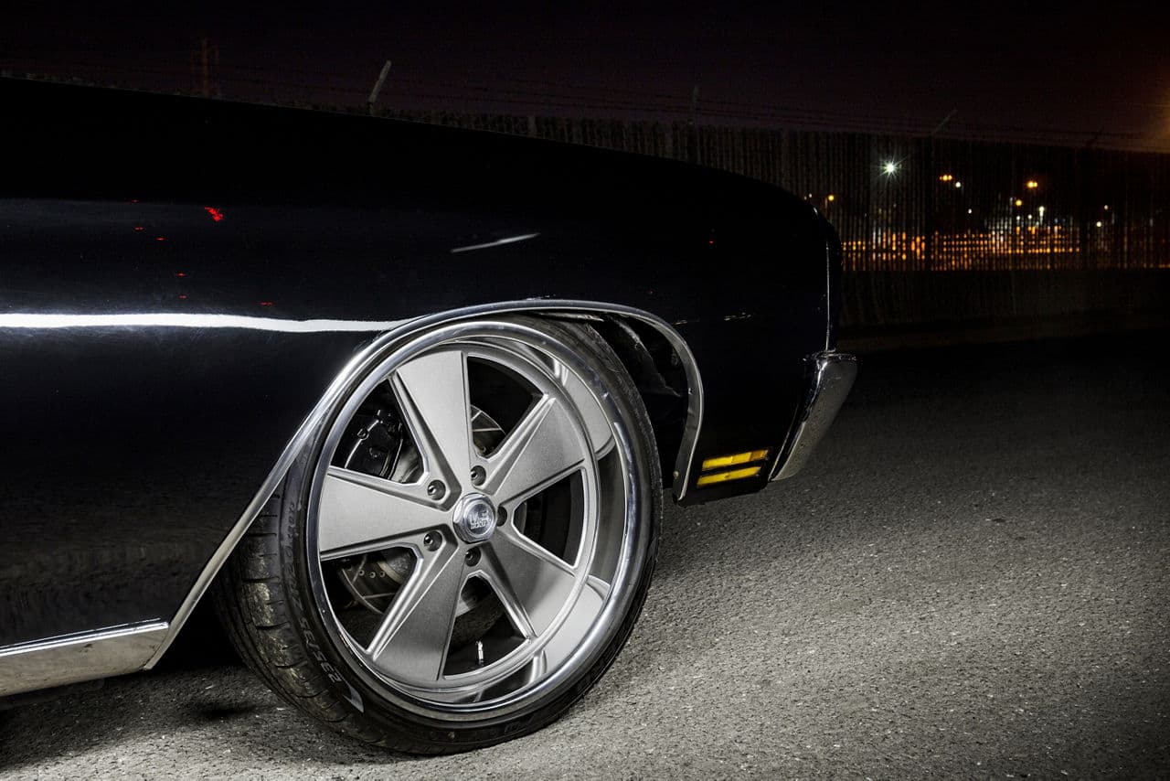Detail view of 1970 Chevrolet Chevelle with wheels
