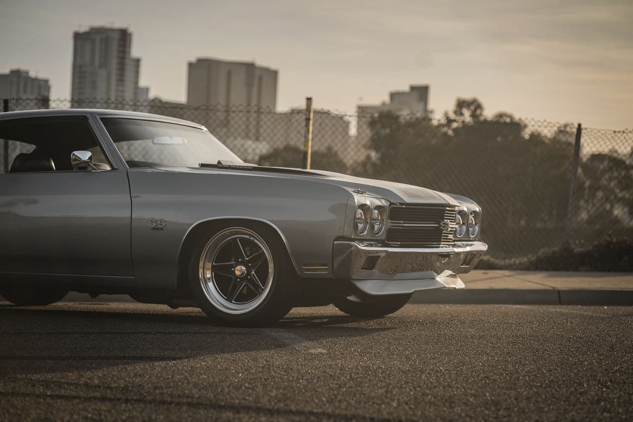 Interior of 1970 Chevrolet Chevelle with wheels
