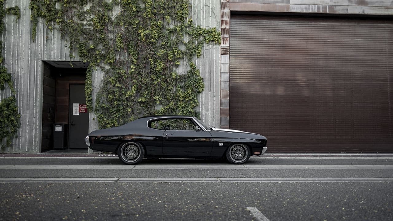Side profile of 1970 Chevrolet Chevelle with wheels