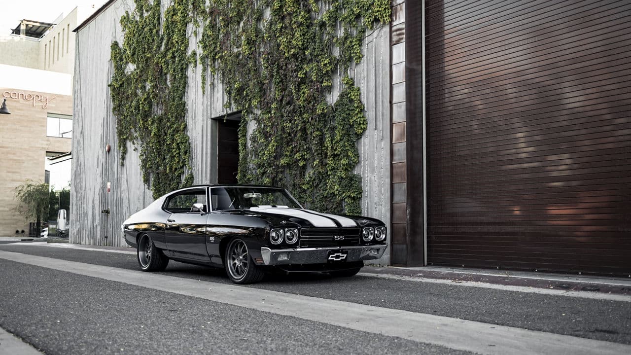 Rear view of 1970 Chevrolet Chevelle with wheels