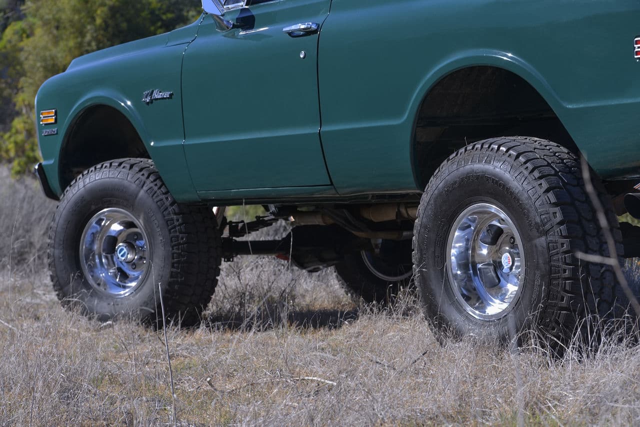 Rear view of 1971 Chevrolet Blazer with wheels