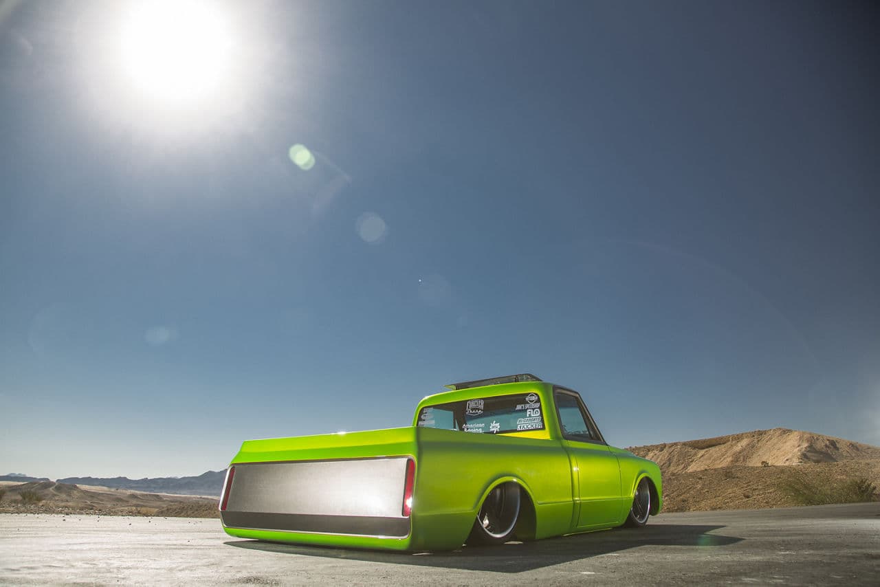 Interior of 1971 Chevrolet C10 with wheels