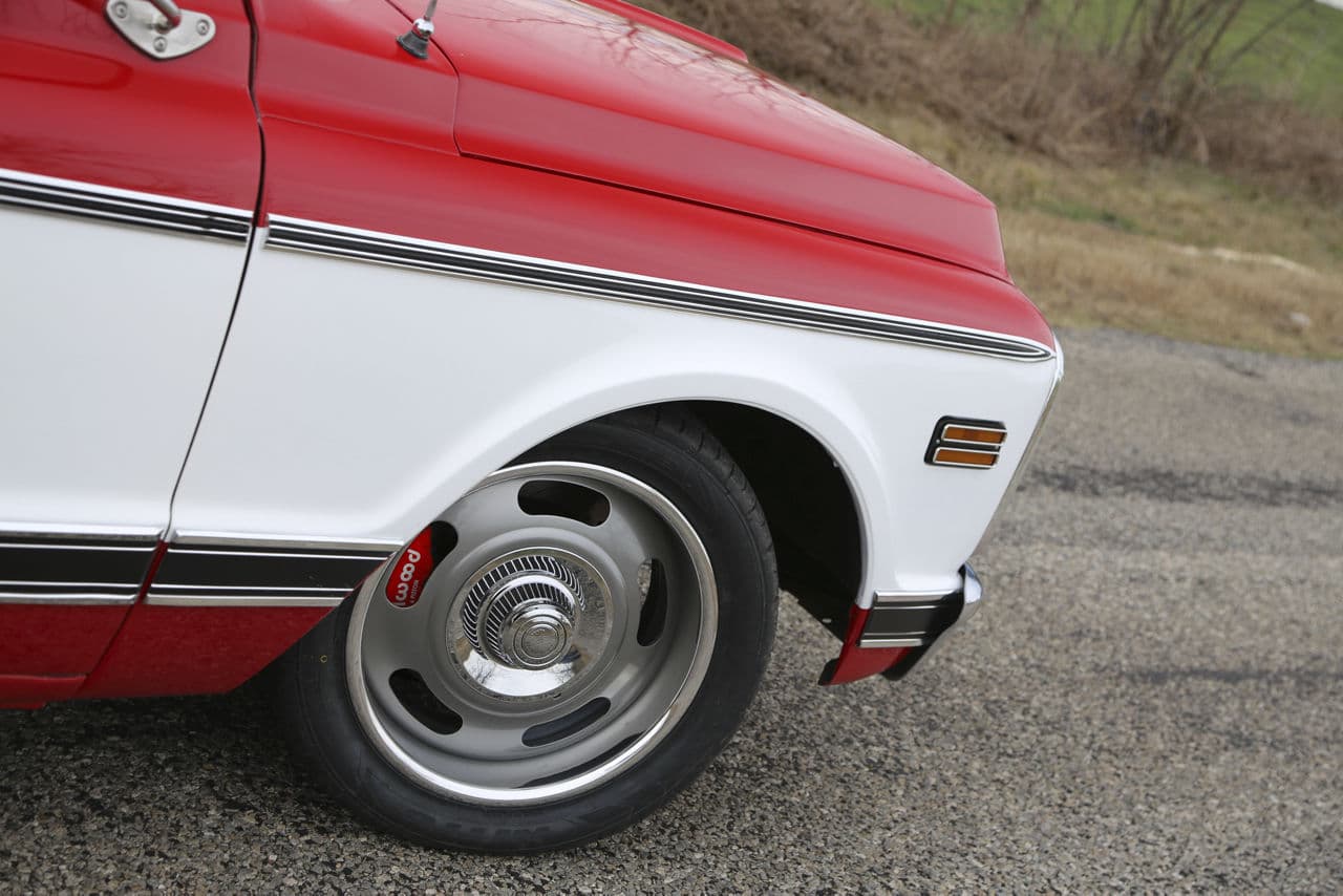 Side profile of 1971 Chevrolet C10 with wheels