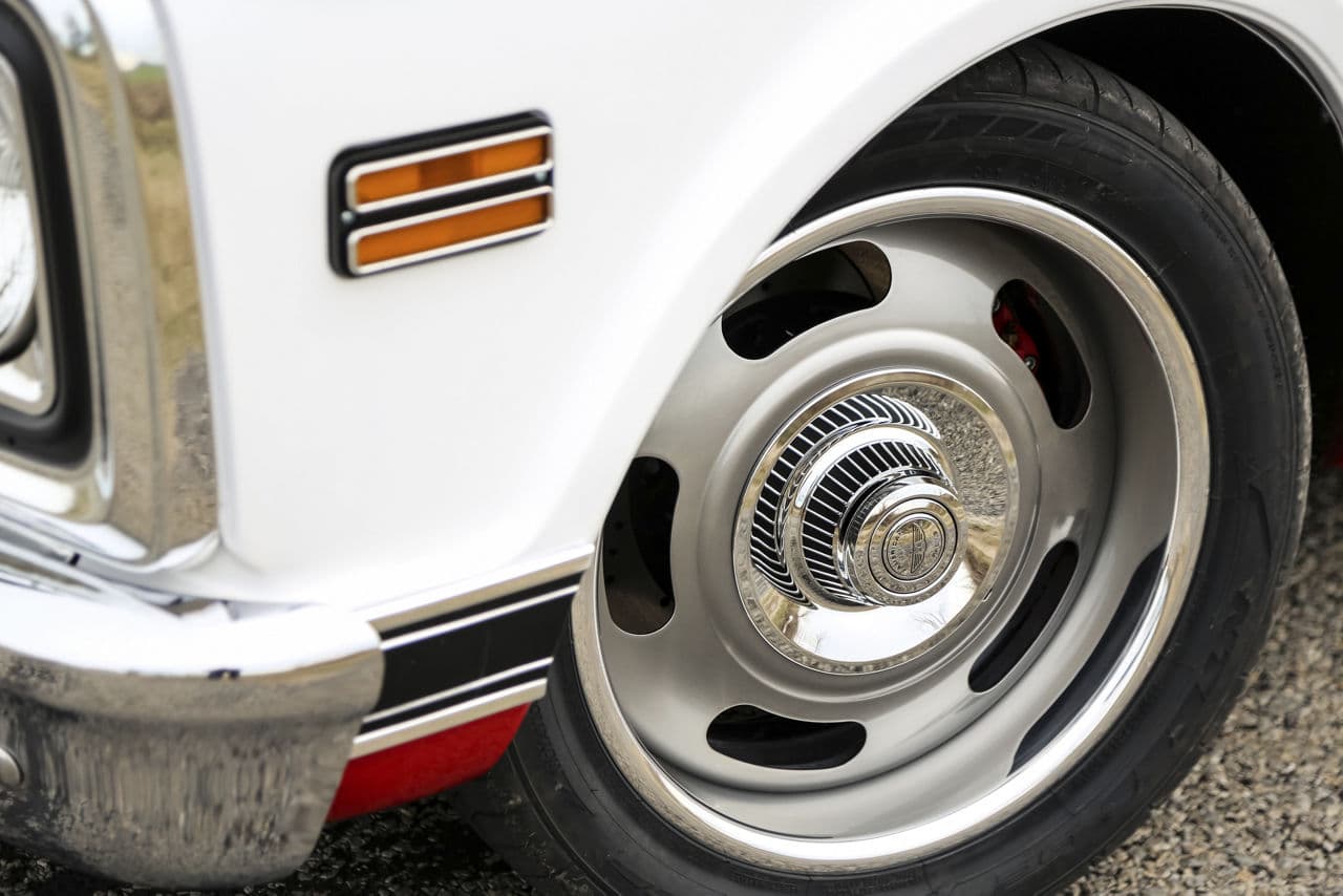 Interior of 1971 Chevrolet C10 with wheels
