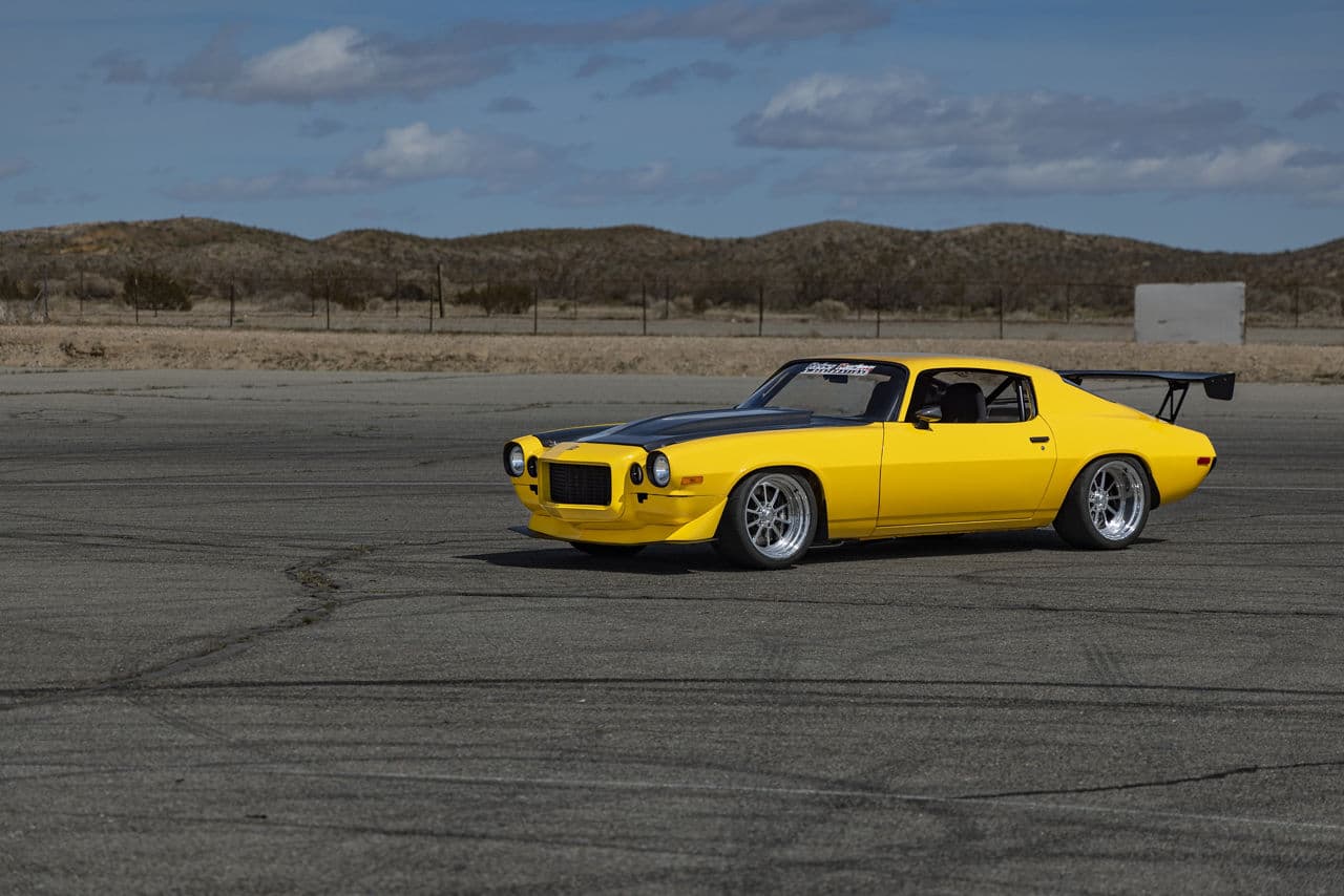 Interior of 1971 Chevrolet Camaro with wheels