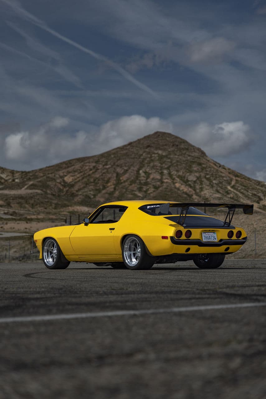 Detail view of 1971 Chevrolet Camaro with wheels