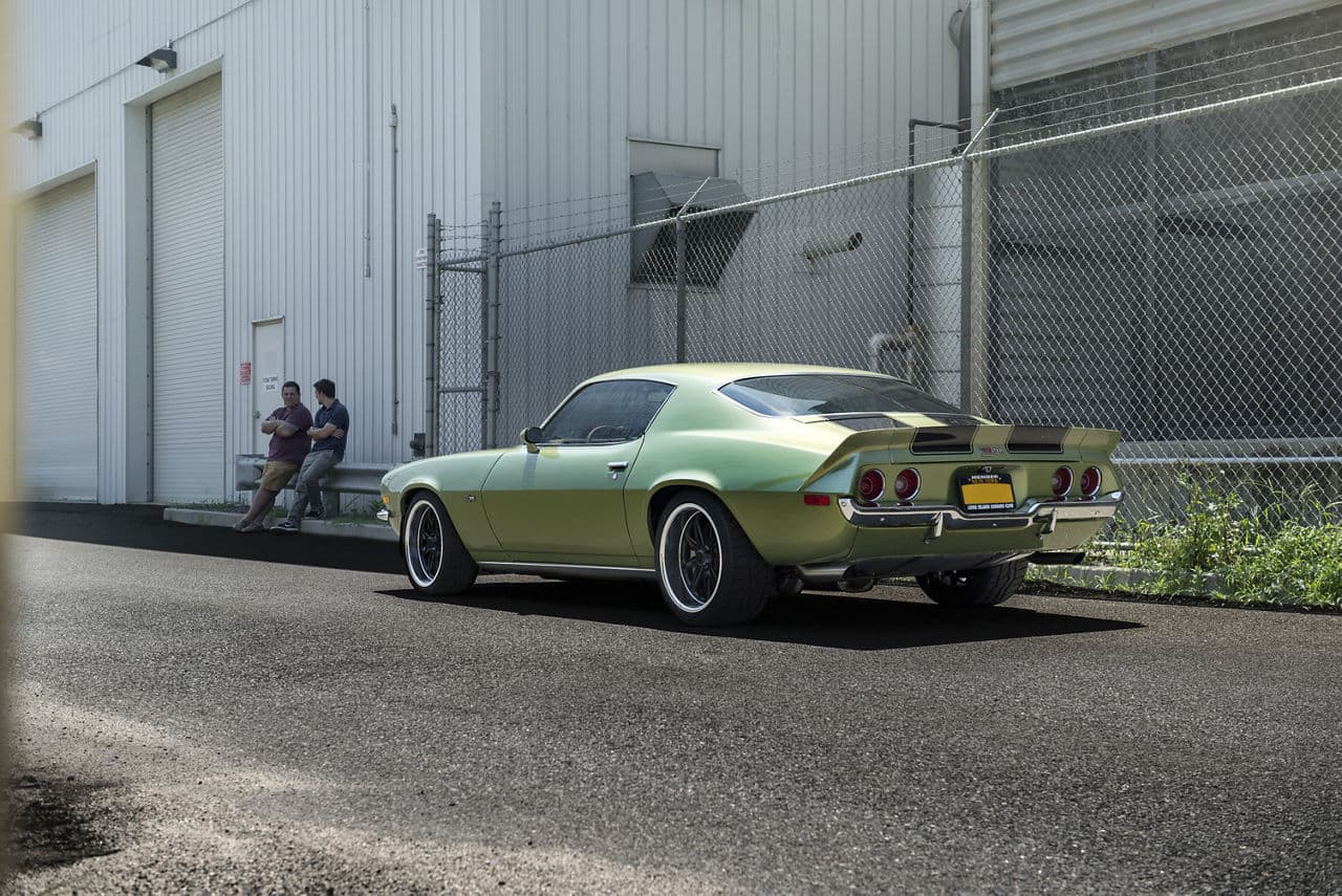 Interior of 1971 Chevrolet Camaro with wheels