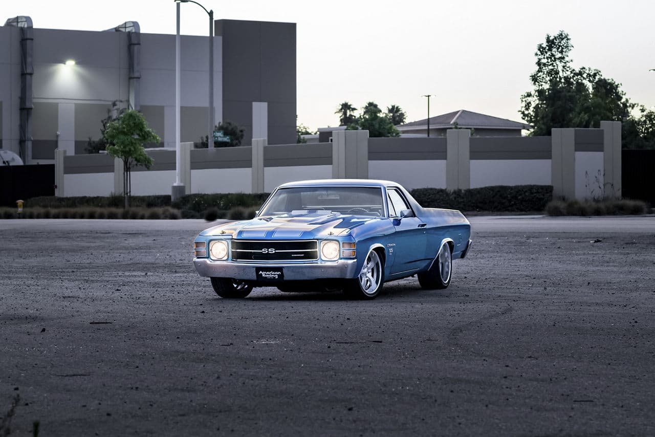 Side profile of 1971 Chevrolet El Camino with wheels