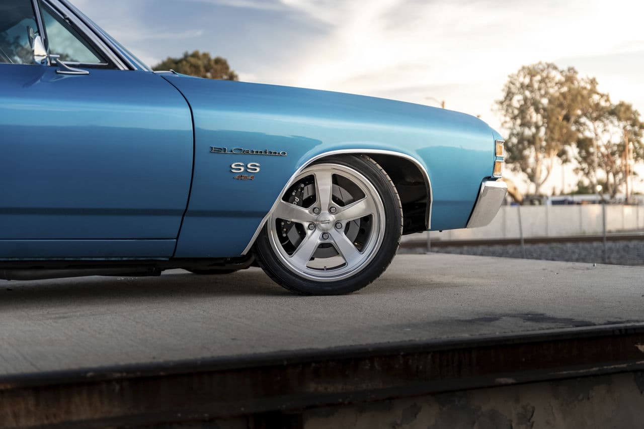 Interior of 1971 Chevrolet El Camino with wheels