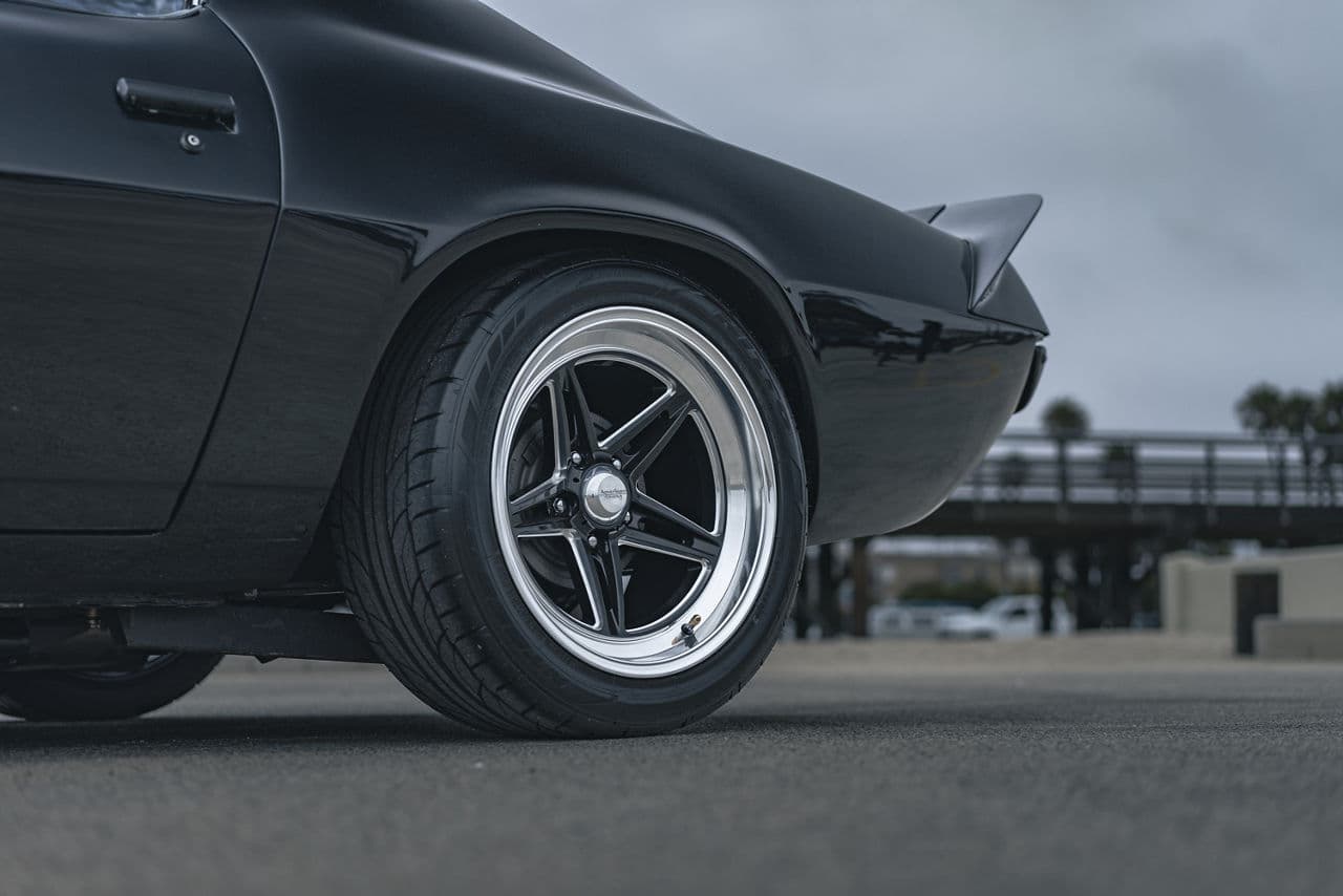 Side profile of 1973 Chevrolet Camaro with wheels
