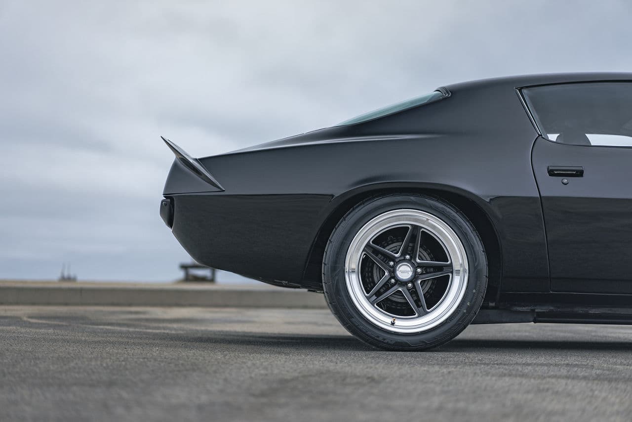 Detail view of 1973 Chevrolet Camaro with wheels