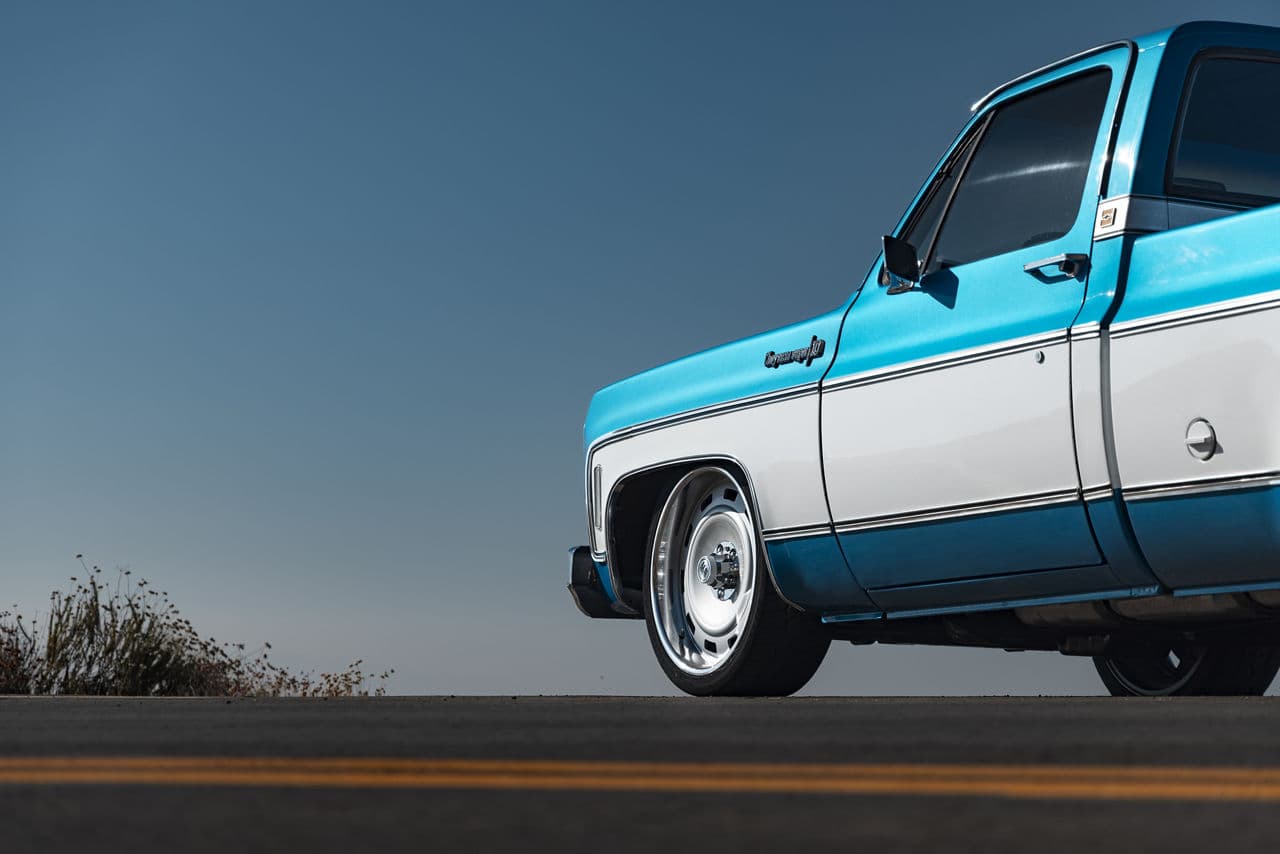 Rear view of 1978 Chevrolet C10 Cheyenne with wheels