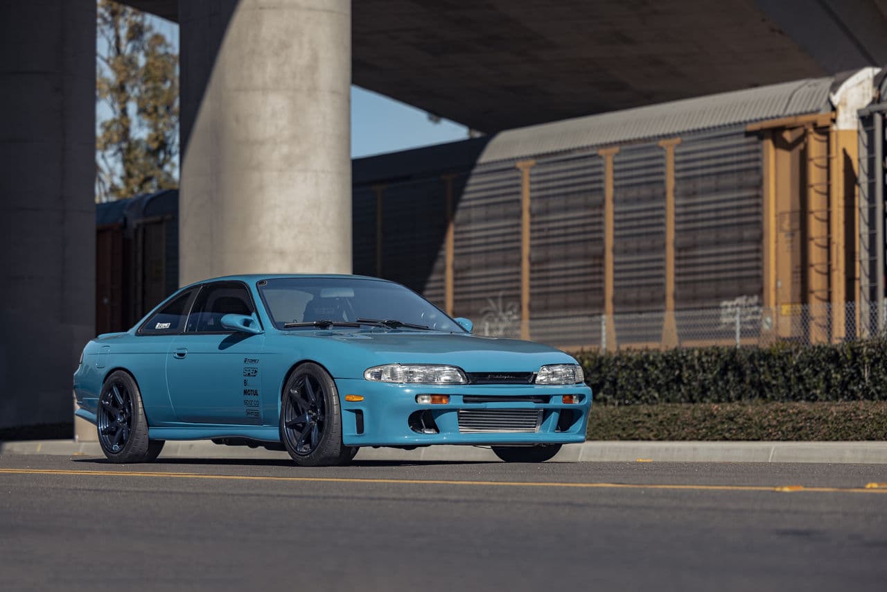 Interior of 1995 Nissan 240SX with wheels