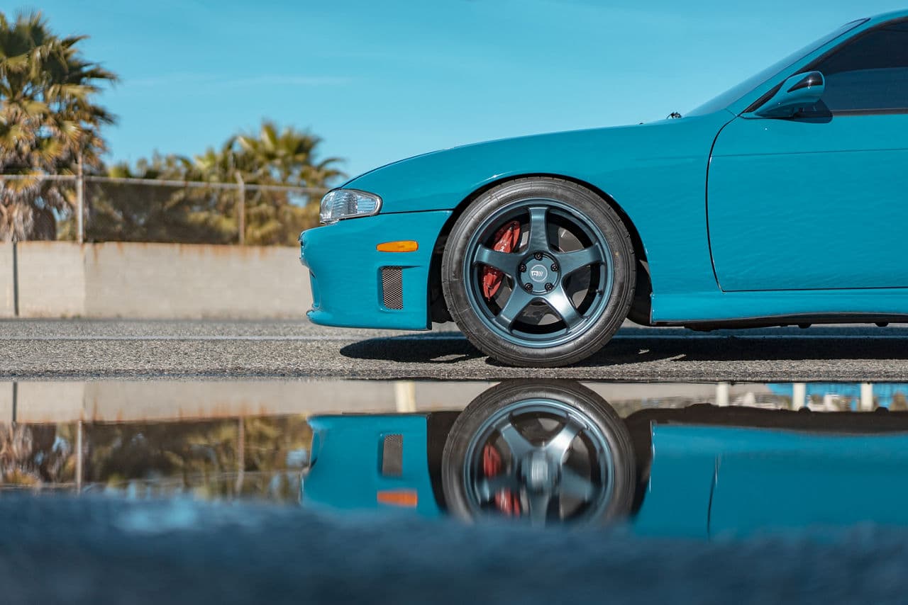 Rear view of 1995 Nissan 240SX with wheels