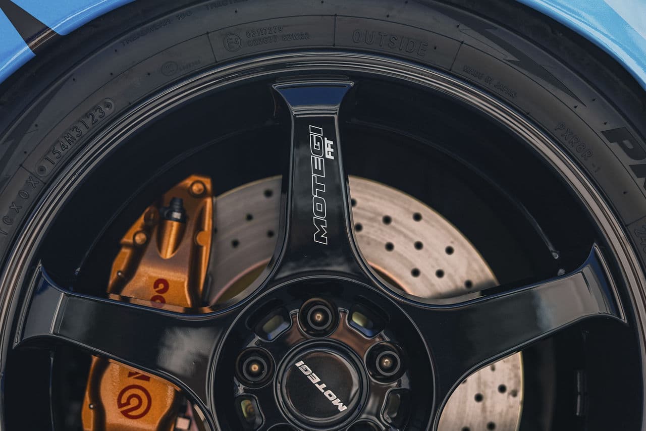 Rear view of 1995 Subaru WRX with wheels