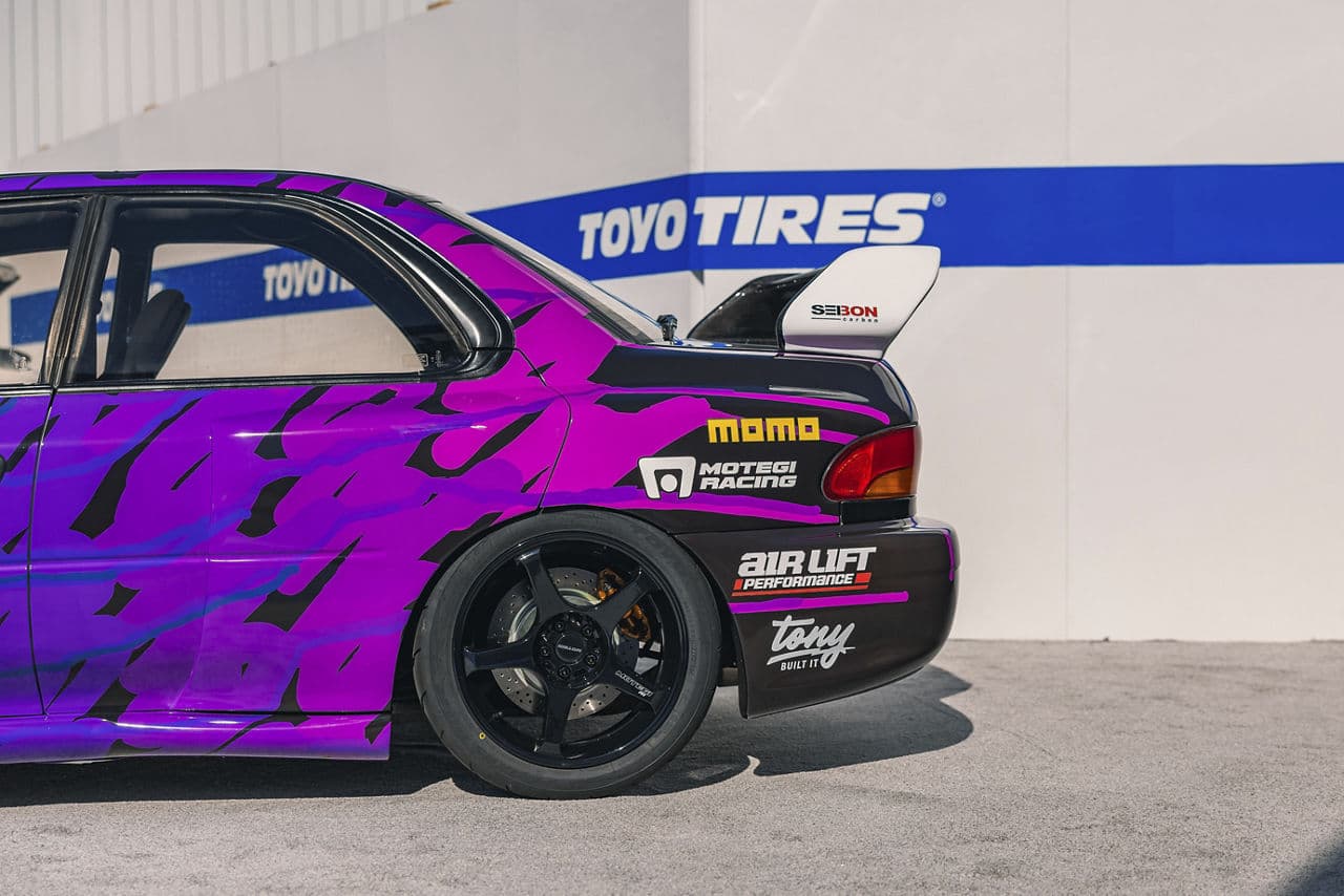 Interior of 1995 Subaru WRX with wheels