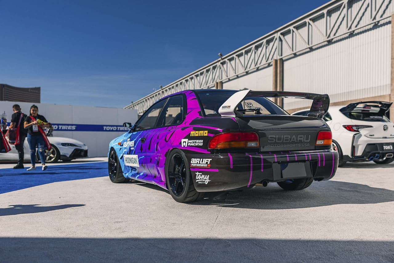 Detail view of 1995 Subaru WRX with wheels