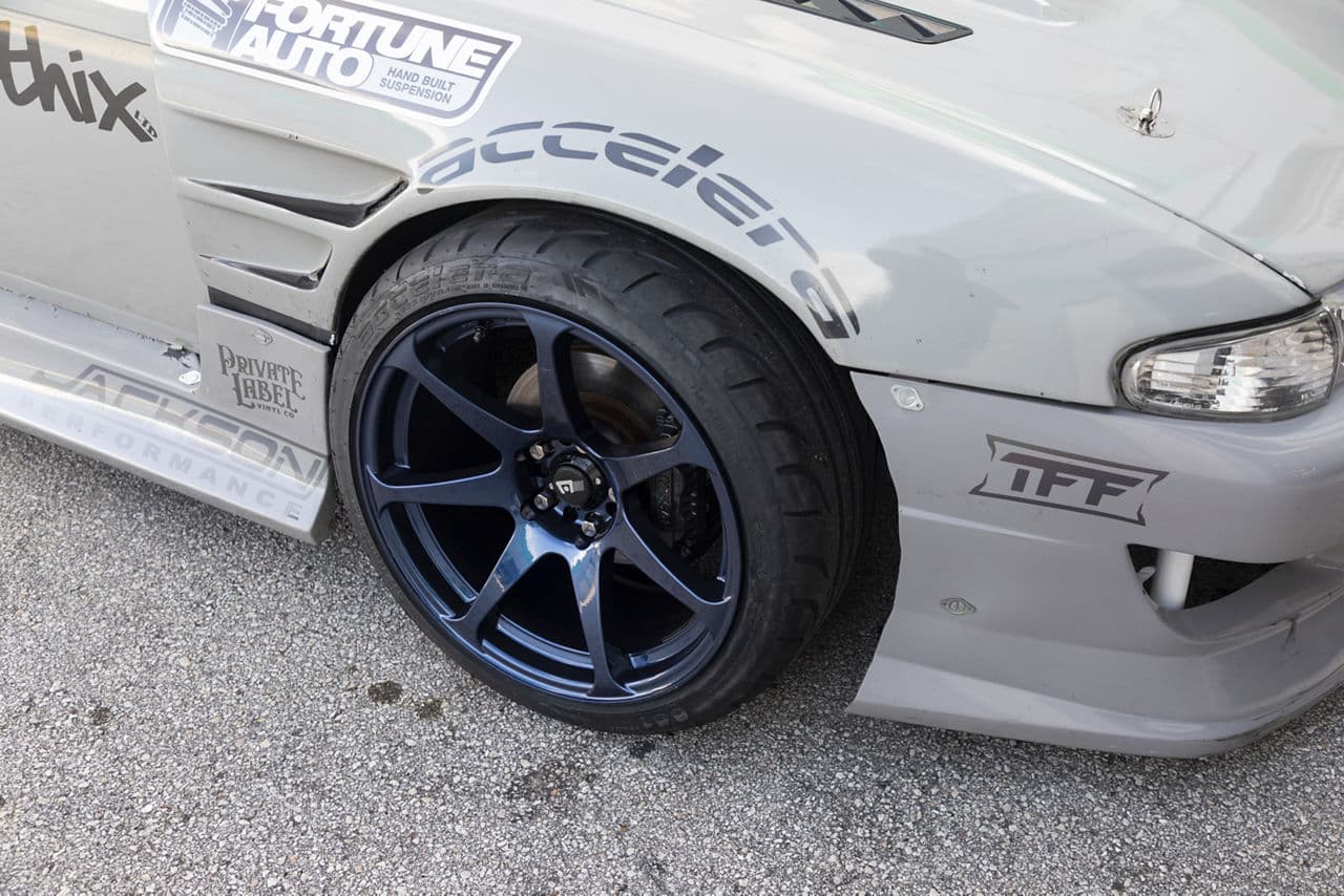 Rear view of 1996 Nissan 240SX with wheels