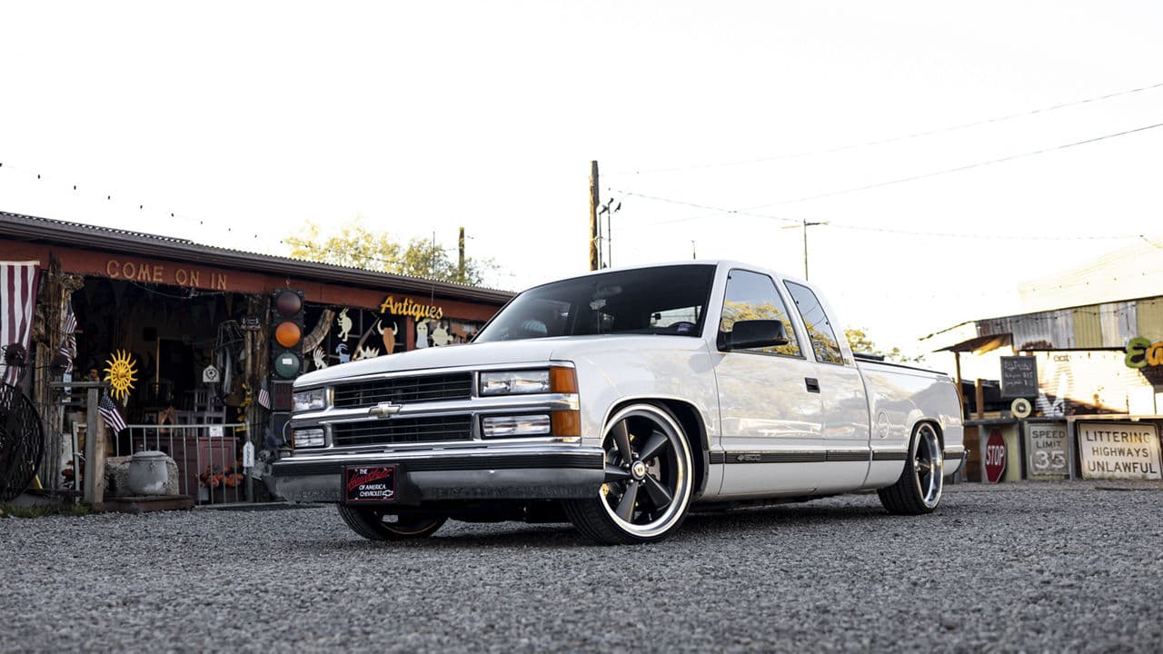 Interior of 1998 Chevrolet Silverado with wheels