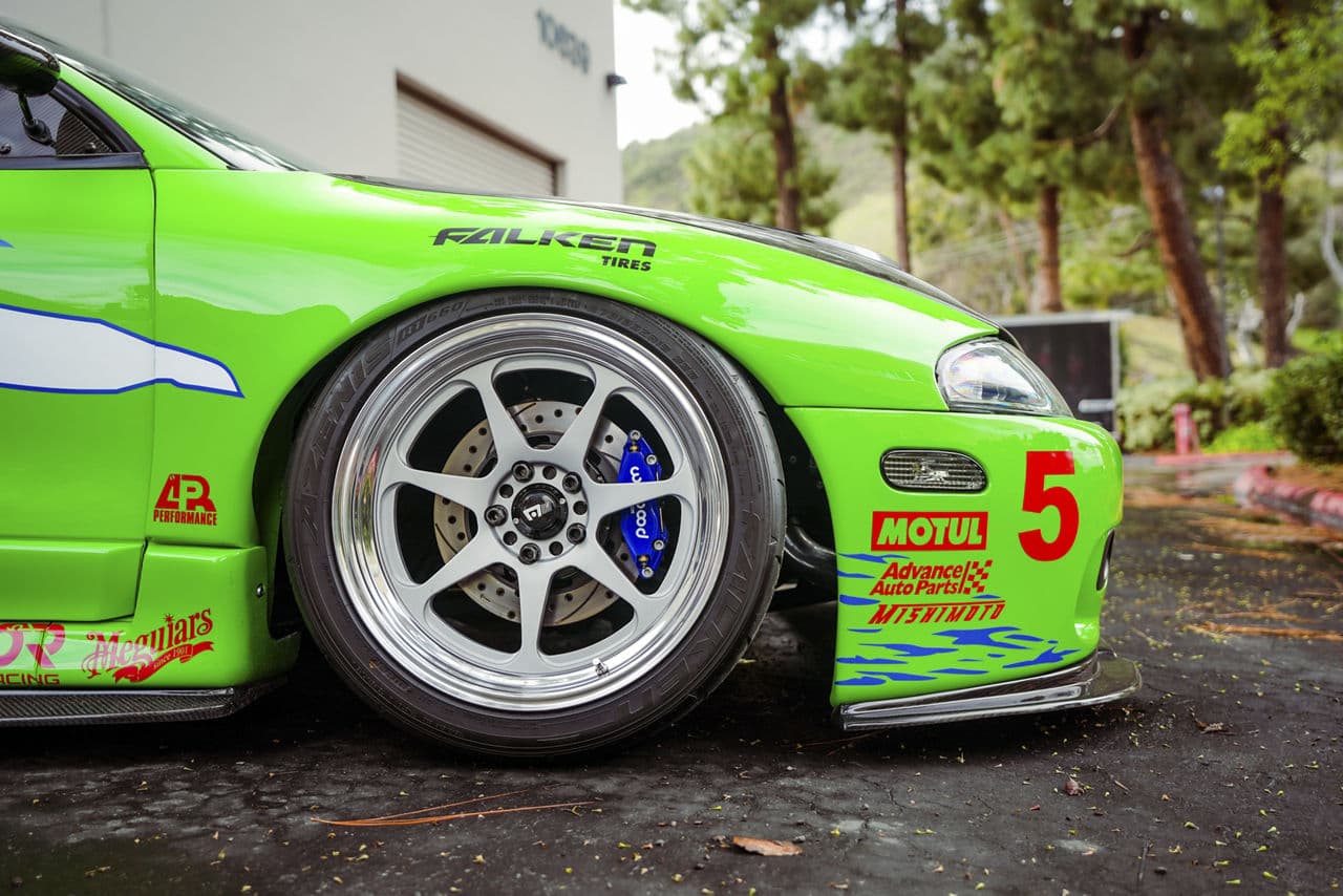 Rear view of 1999 Mitsubishi Eclipse with wheels
