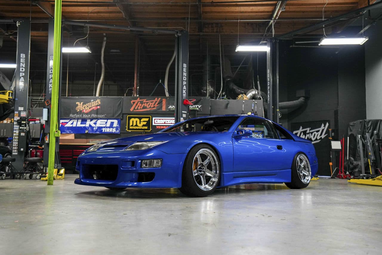 Front view of 1999 Nissan 300ZX with tuner wheels