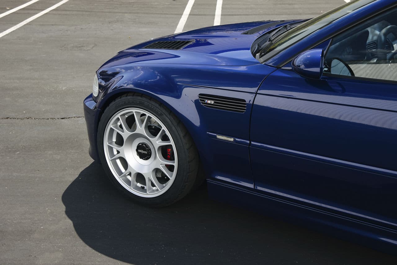 Interior of 2002 BMW M3 with wheels