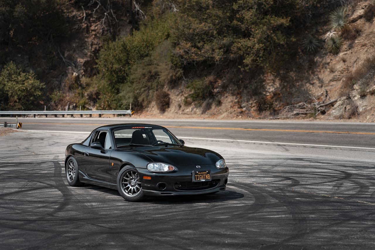 Front view of 2002 Mazda Miata with wheels