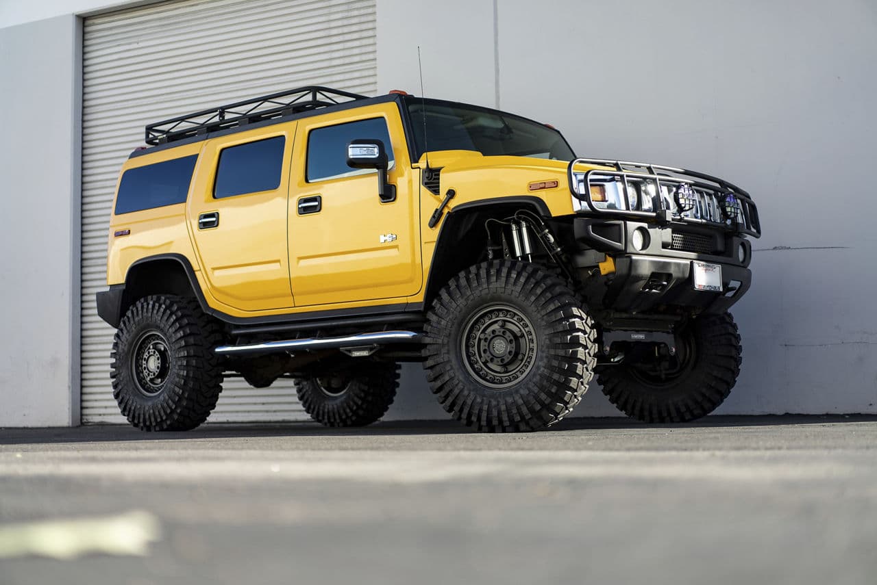 Front view of 2008 Hummer H2 with truck suv wheels