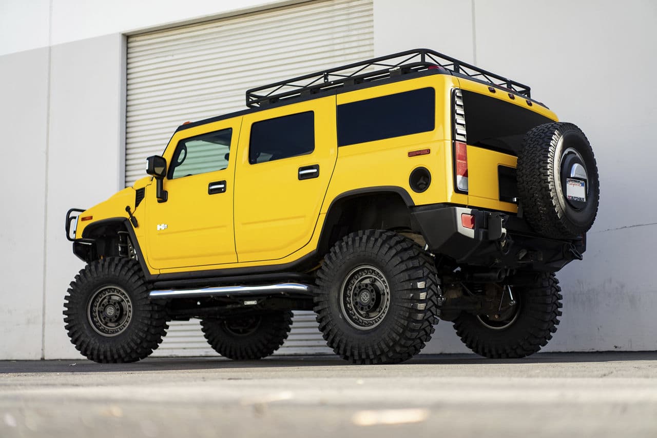 Rear view of 2008 Hummer H2 with truck suv wheels