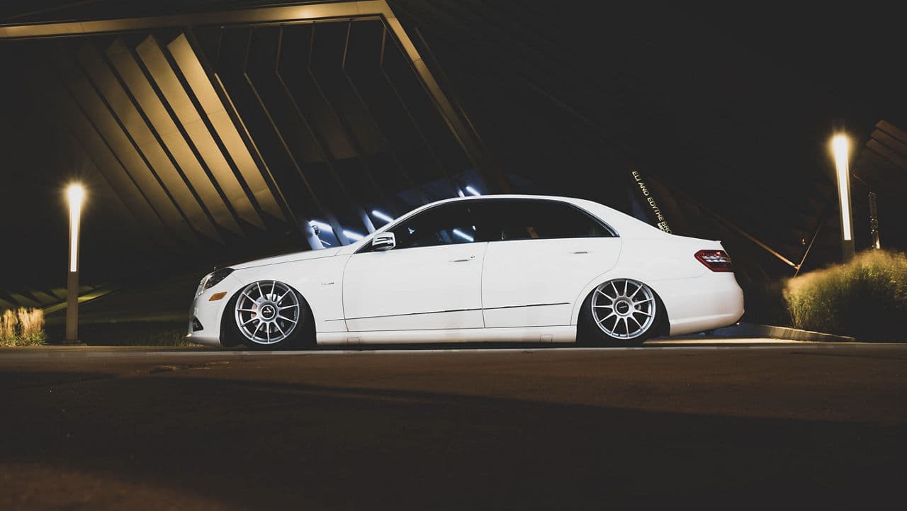 Side profile of 2012 Mercedes-Benz E350 with wheels