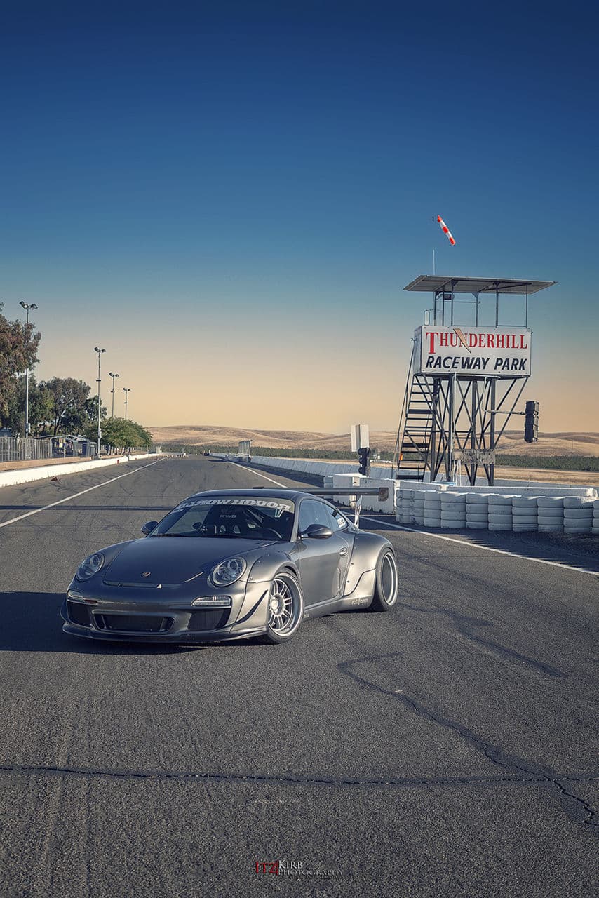 Detail view of 2012 Porsche 997 RWB with wheels