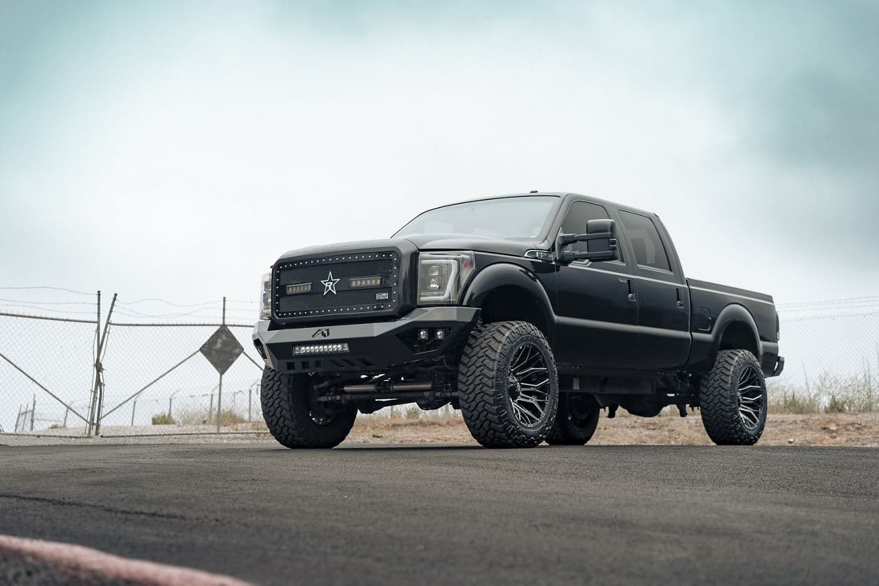 Front view of 2013 Ford F250 with truck suv wheels