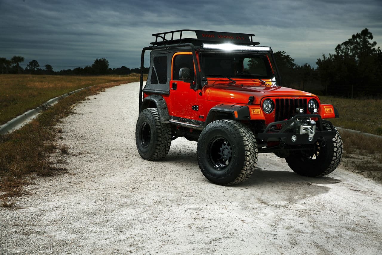 Front view of 2013 Jeep Wrangler with wheels