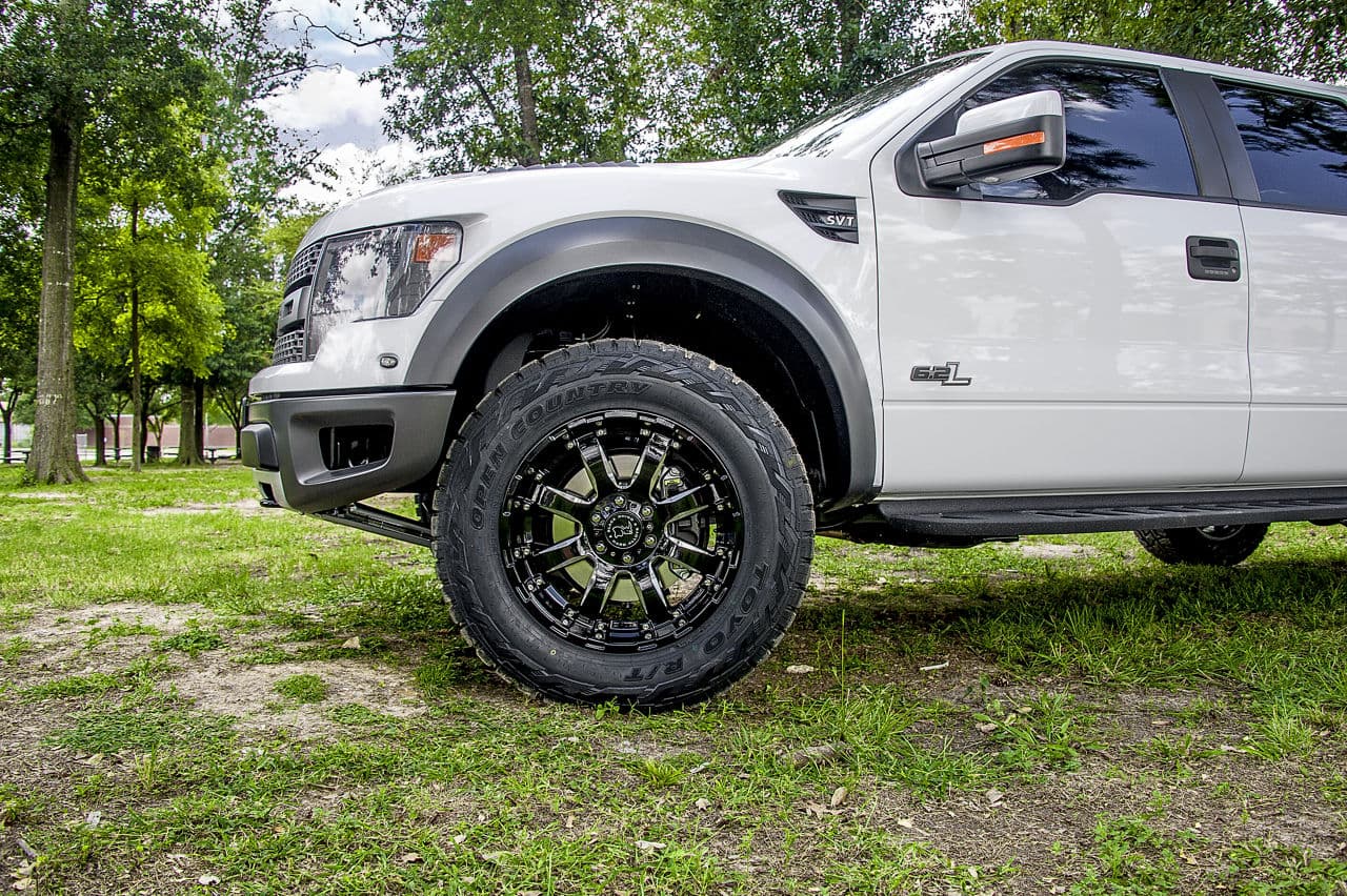Interior of 2014 Ford F150 Raptor with wheels