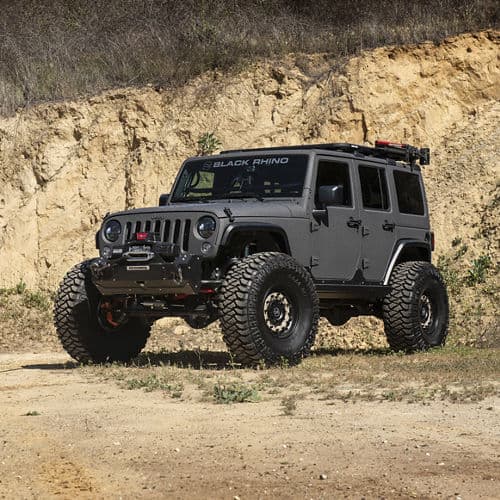 Rear view of 2014 Jeep Wrangler JKU with truck suv wheels