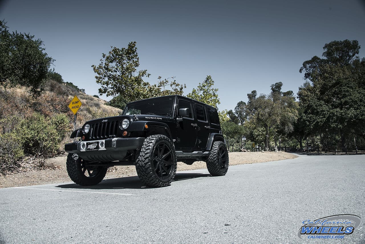 Detail view of 2014 Jeep Wrangler Rubicon with wheels