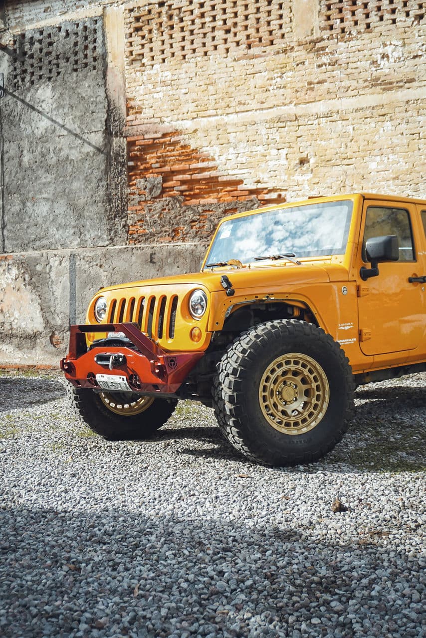 Interior of 2014 Jeep Wrangler with truck suv wheels