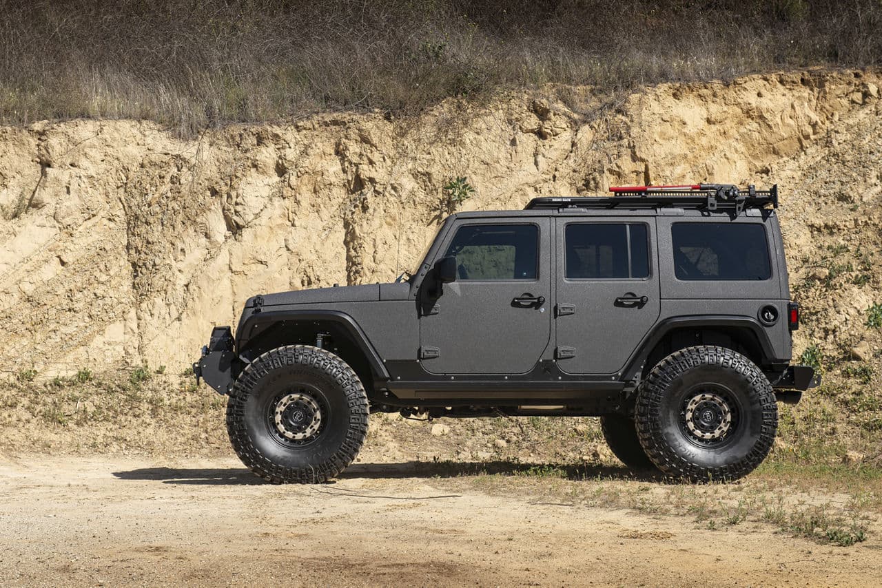 Rear view of 2014 Jeep Wrangler with wheels