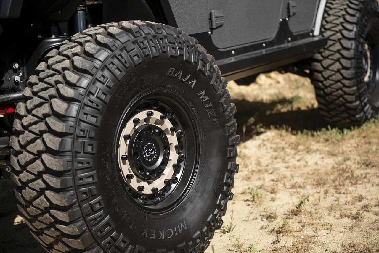 Detail view of 2014 Jeep Wrangler with wheels