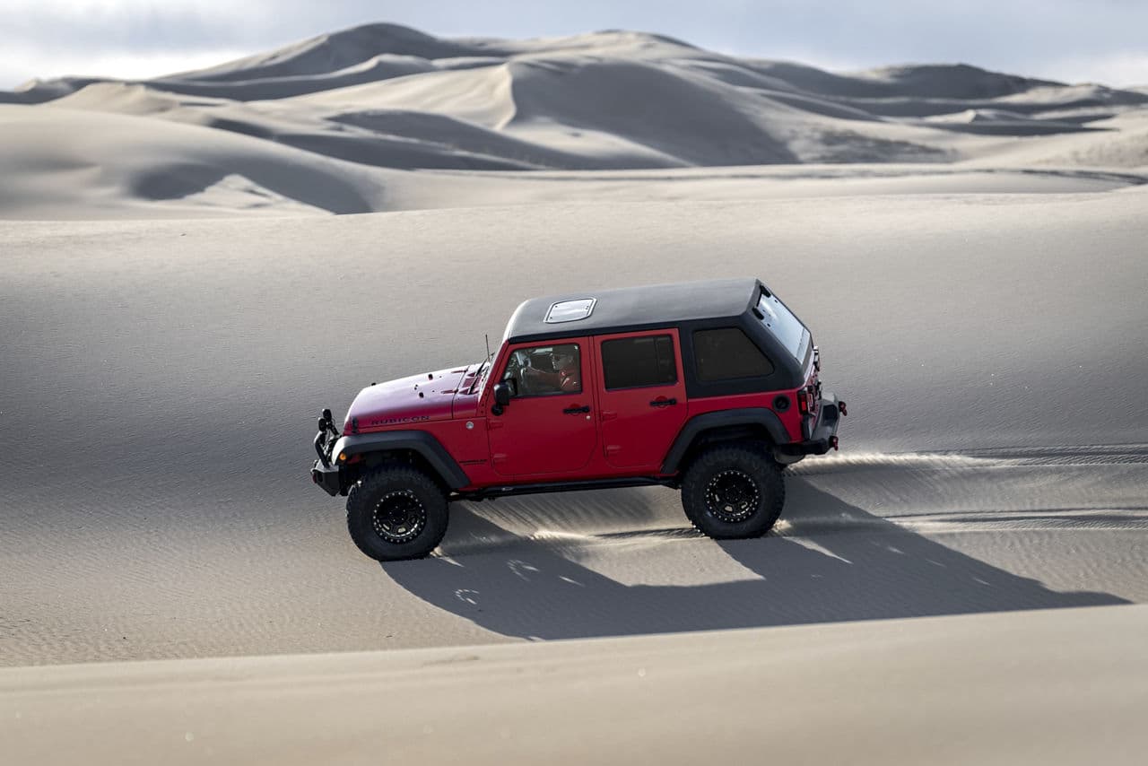 Detail view of 2014 Jeep Wrangler with wheels