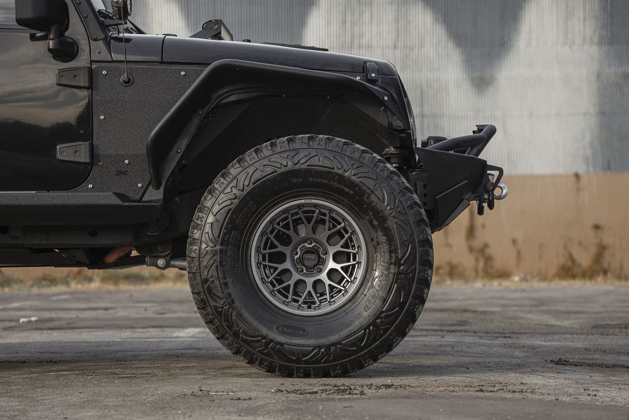 Detail view of 2014 Jeep Wrangler with wheels