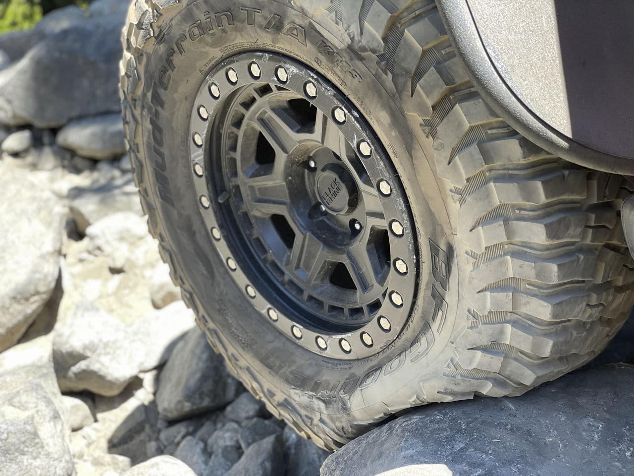 Rear view of 2014 Jeep Wrangler with wheels