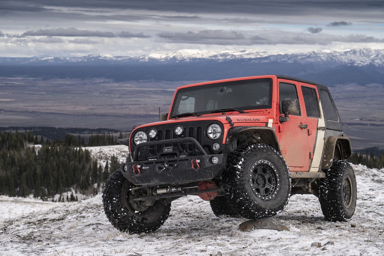 Detail view of 2014 Jeep Wrangler with wheels