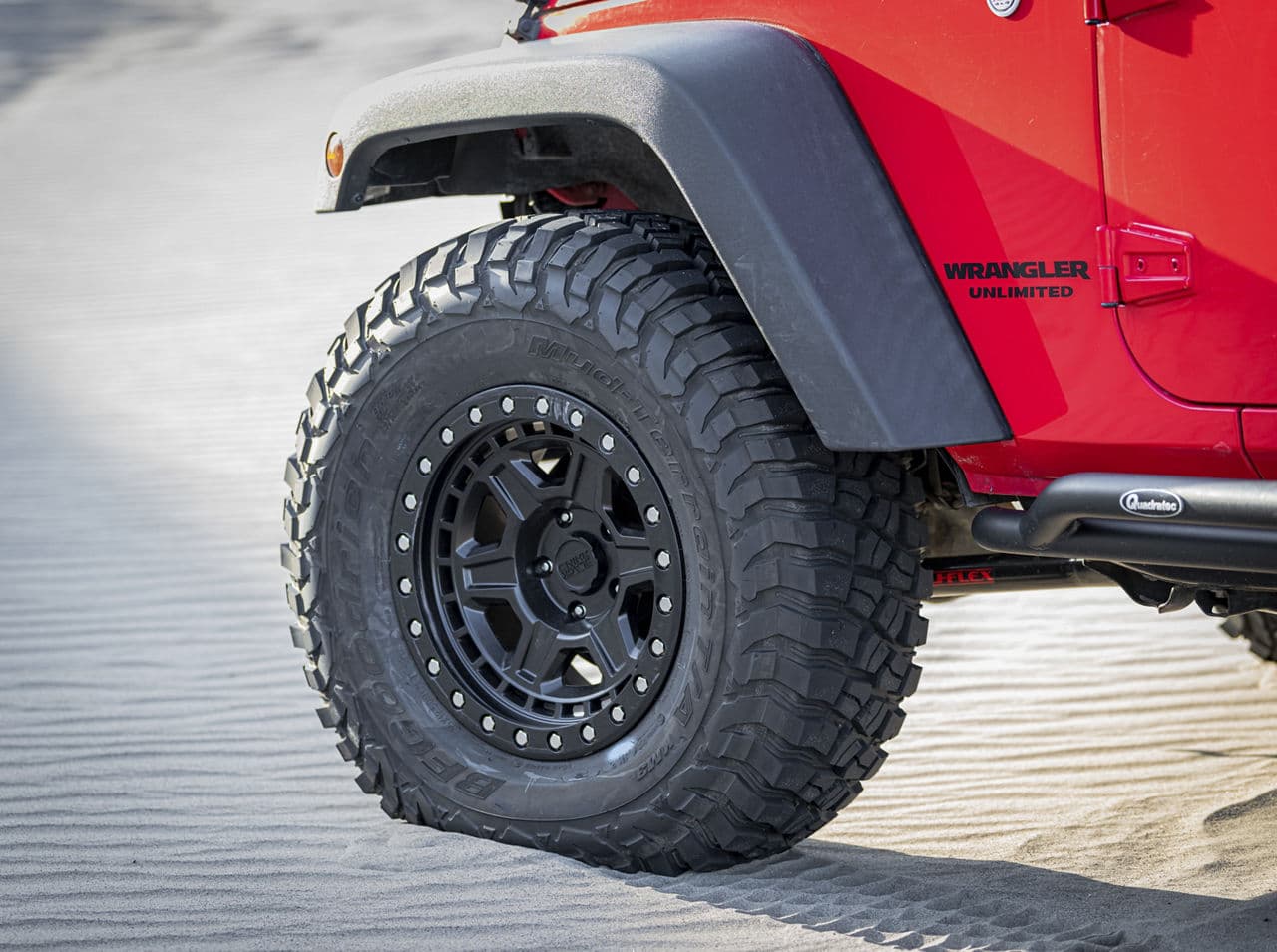 Rear view of 2014 Jeep Wrangler with wheels