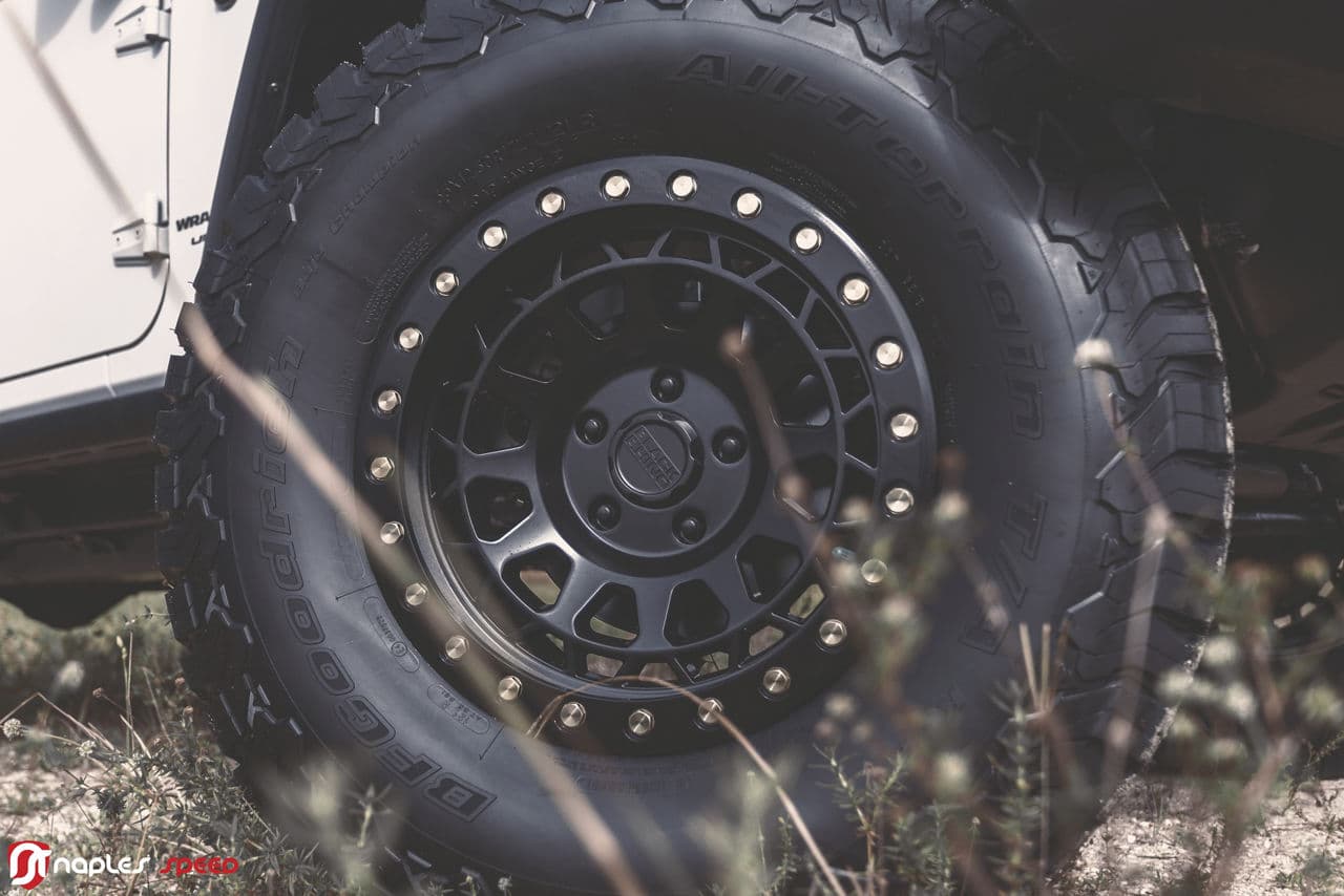 Rear view of 2014 Jeep Wrangler Willys with truck suv wheels